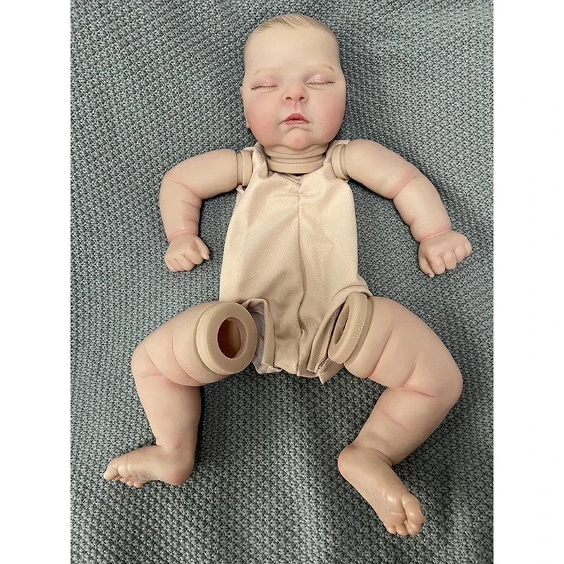 NPK 21inch Already Finished Painted Reborn Doll Parts Peaches Cute Baby 3D Painting with Visible Veins Cloth Body Included