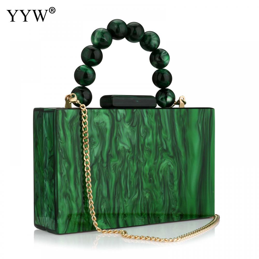 DHwanglijia Women designer bag Acrylic Box Evening Clutch Bags For Wedding Party Foil Beads Handbags And Purses Designer High Quality Shoulder Bag
