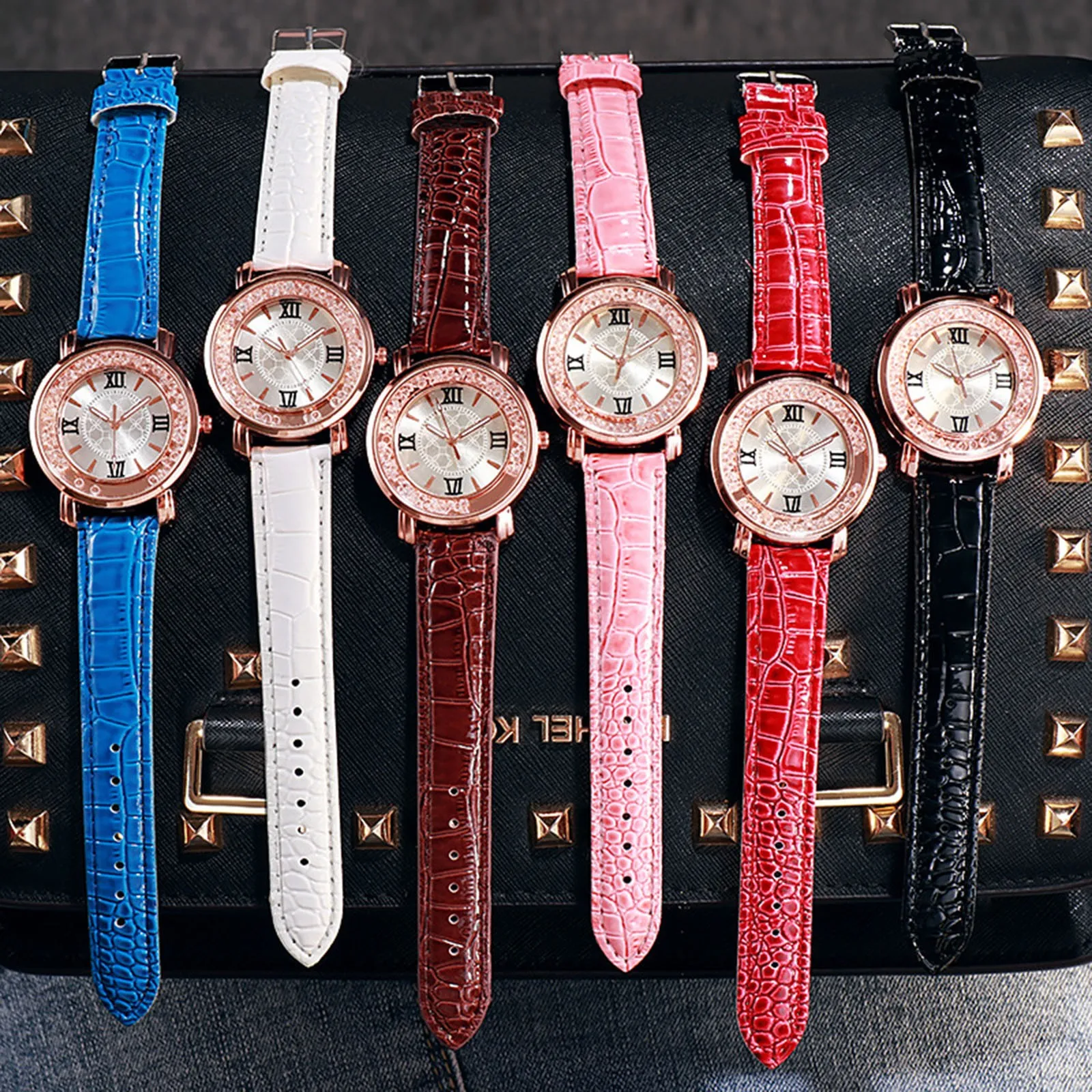 Women Watch Dial Bracelet Watches Set Ladies Leather Band Quartz Wristwatch Women Female Clock Relogio Mujer Hot Montre Femme