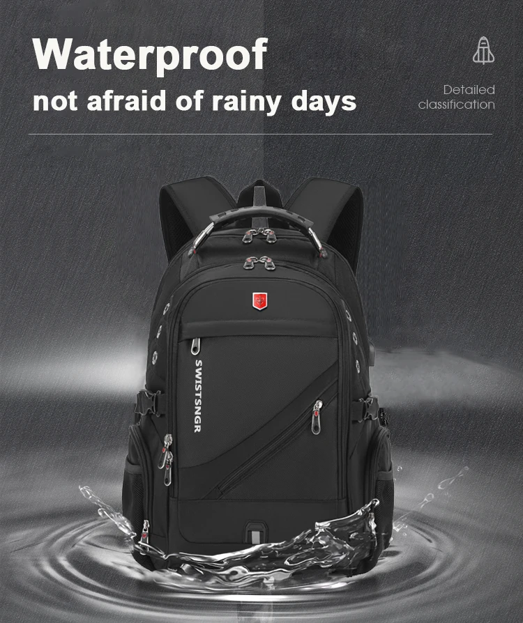Waterproof 15.6/17.3 Inch new Laptop 2025 Backpack Men USB Charging Swiss Backpack Travel Women Rucksack Male Vintage School Bag Mochila