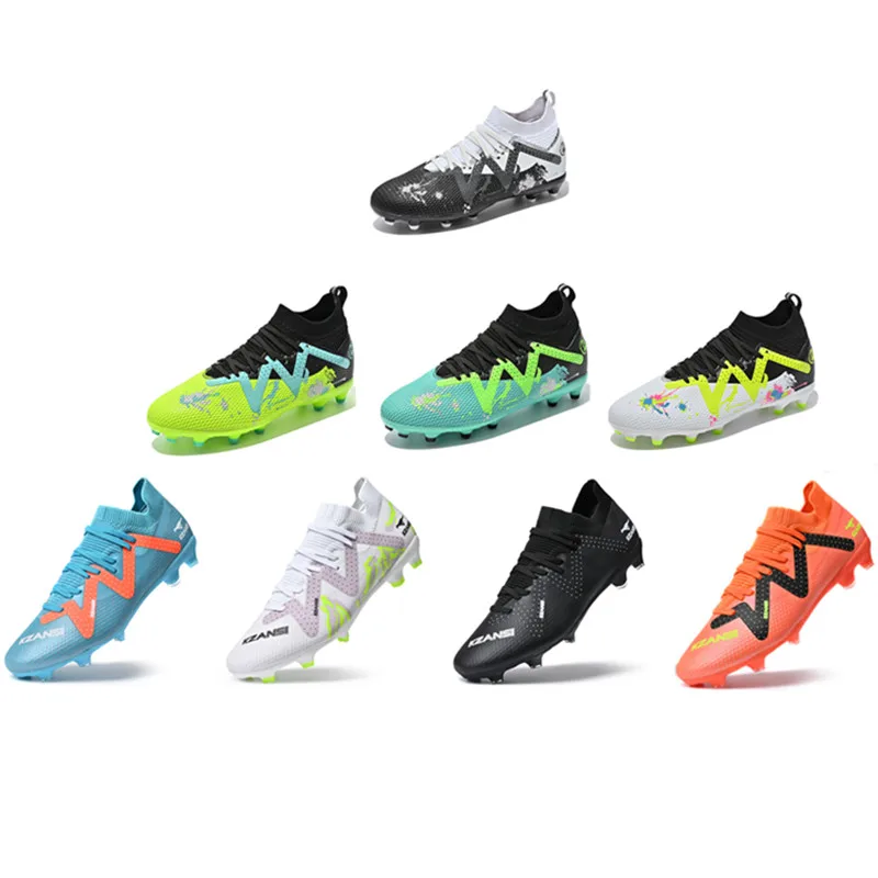 Soccer Shoes Men Kids Professional Football Boot Grass Outdoor Non-Slip Breathable Multicolor Trainning Sneakers Size 34-45