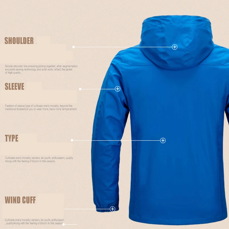 Men's Waterproof 2025 Jacket new Soft Shell Sports Outdoor Windbreaker Breathable Windproof Casual Hooded Coat Spring Male Hiking Jackets