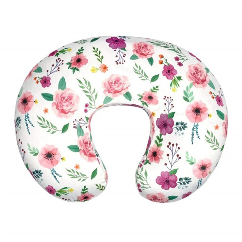 Baby U-Shaped Breastfeeding Pillowcase Maternity Pillow Slipcover Cartoon Printed Newborn Baby Nursing Pillows Cover
