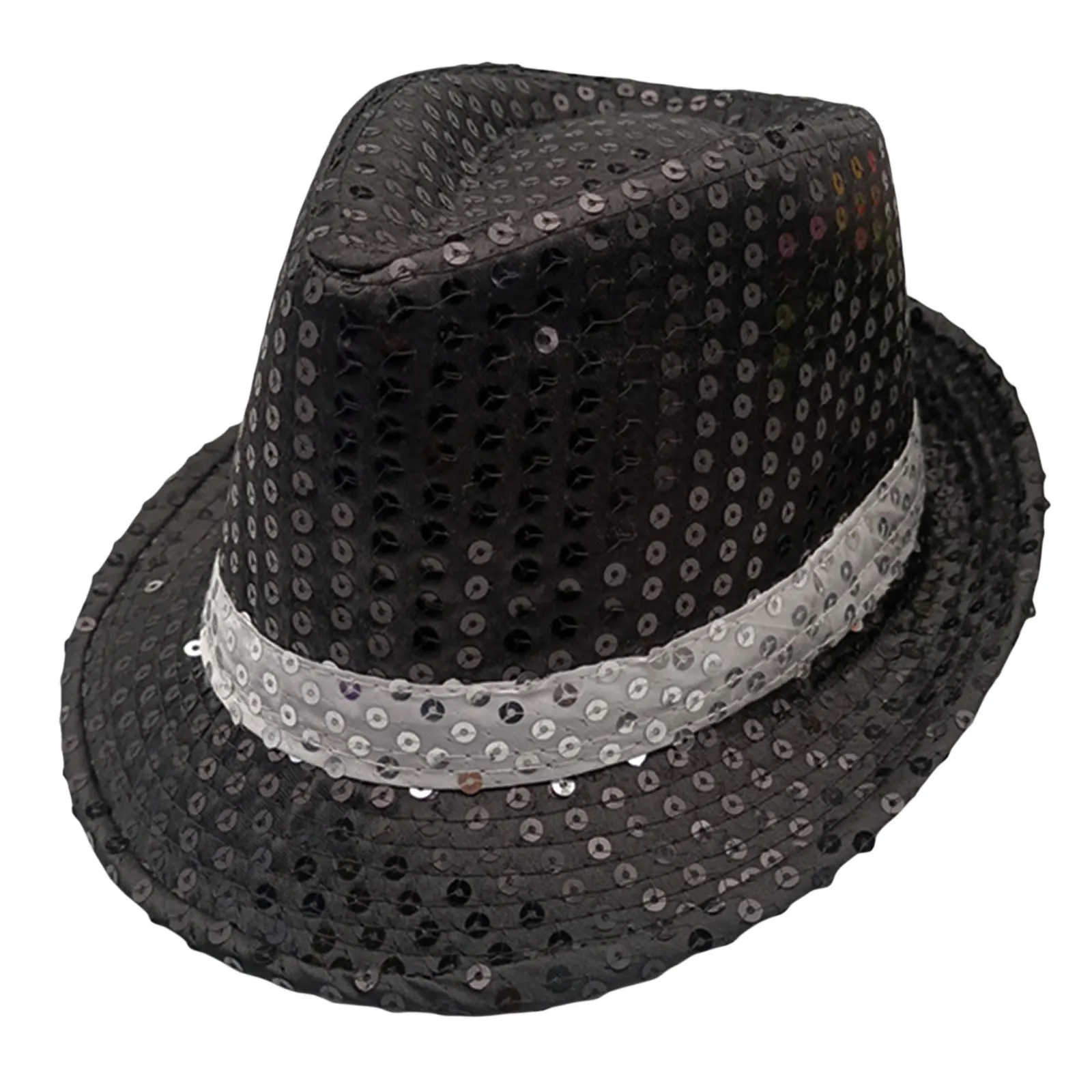 Men Women Jazz Hats Sequins Decorated Stage Dance Performance Party Holiday Hat Formal Fedoras