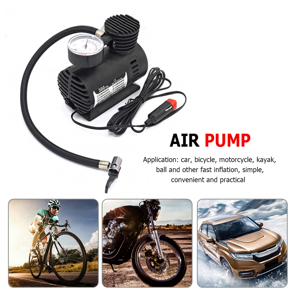 Air Compressor Portable 60W 12V 300psi Car Mini Air Compressor Pump Automobile Car Tyre Inflator Air Pump for Motorcycle Kayak