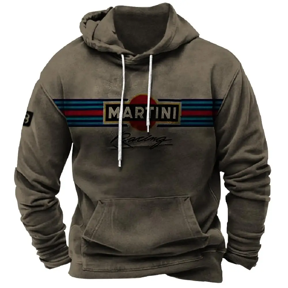 Men's Sweater Winter Hoodie Vintage Long Sleeve Street new 2025 Long Sleeve Pullover Casual Racing Print Tops Sweatshirt Street Clothes