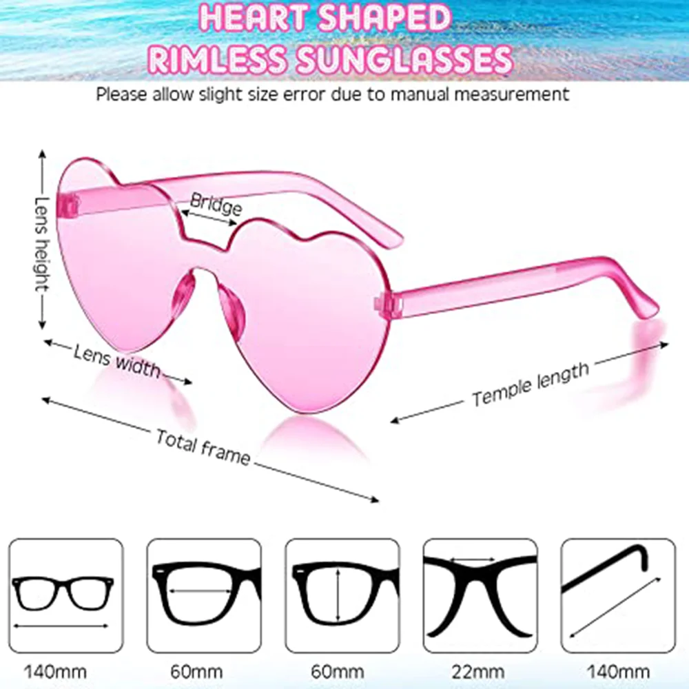 KLASSNUM Color Lens Heart Sunglasses Woman Love new Transparent Eyewear 2025 2023 Party Favor Glasses New Design Eyeglasses UV400 Eyewear