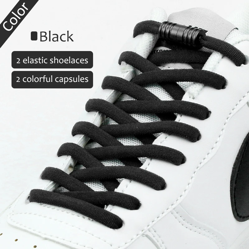 2024 New Elastic No Tie Shoelaces Semicircle Shoe Laces For Man and Women Sneakers Quick Lazy Metal Lock Laces Shoe Strings
