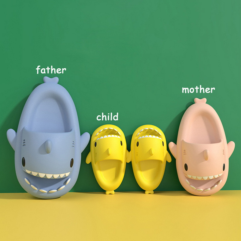 Summer Shark Slides: Lightweight Bathroom Anti-Slip Sandals for Women, Men, and Children