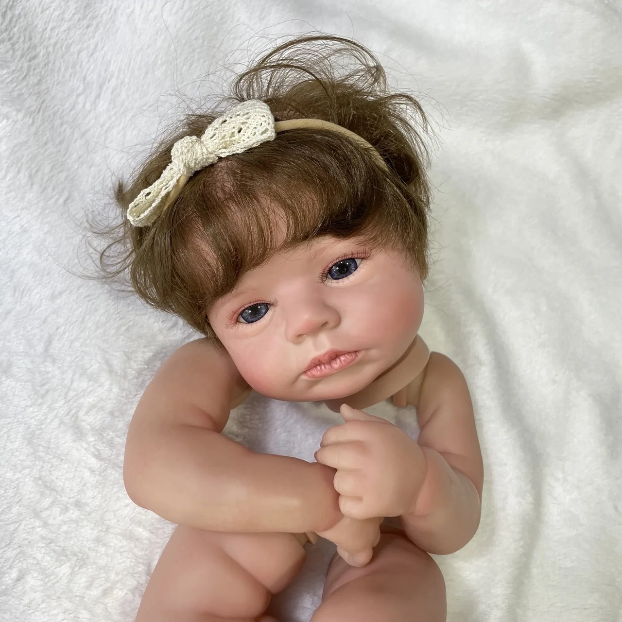 20Inch Already Painted Reborn Doll Kit LouLou Awake Hand-rooted Hair Unassembled DIY Doll Parts new 2025 With Cloth Body Toy Figure lol