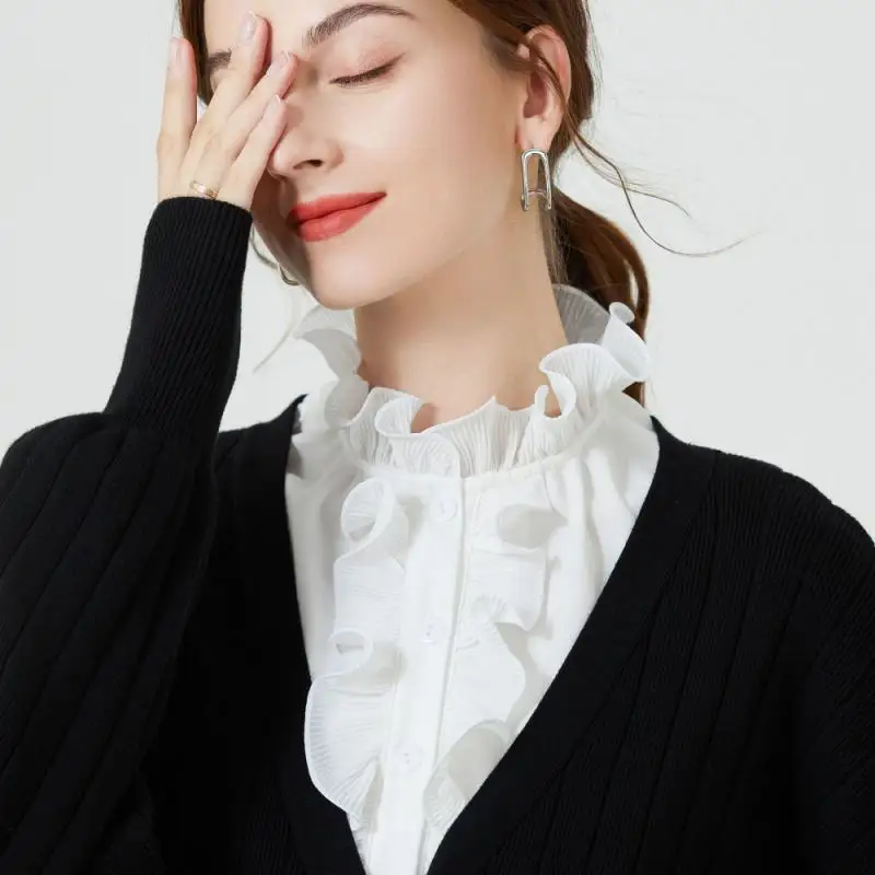 Women Fake Collar Shirt White Black Shirt 2025 Men Adjustable Length Of Shoulder Strap Various new Styles High-quality Shirt Collar