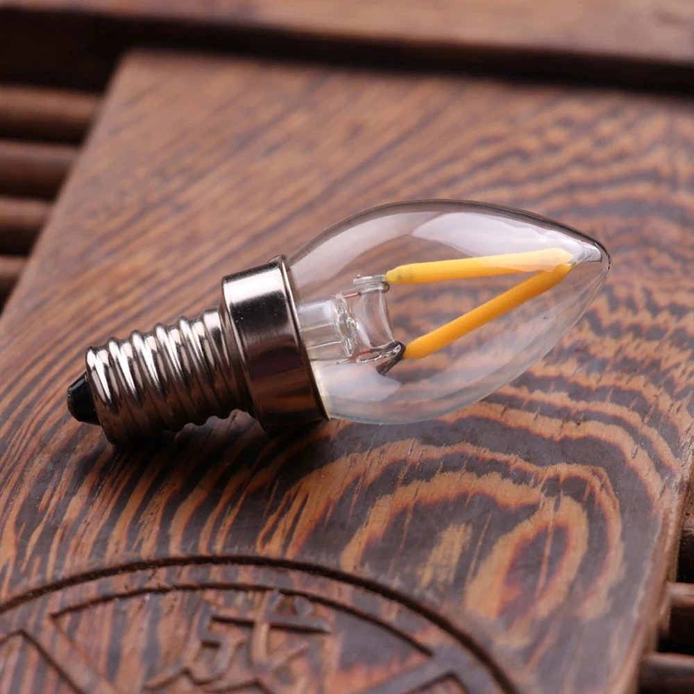 C7 LED Filament Bulbs 1W E12 E14 Mini Candle Light Night Dimmable 110V 220V Warm White 2200K Lava Lamp Replacement Ampoule