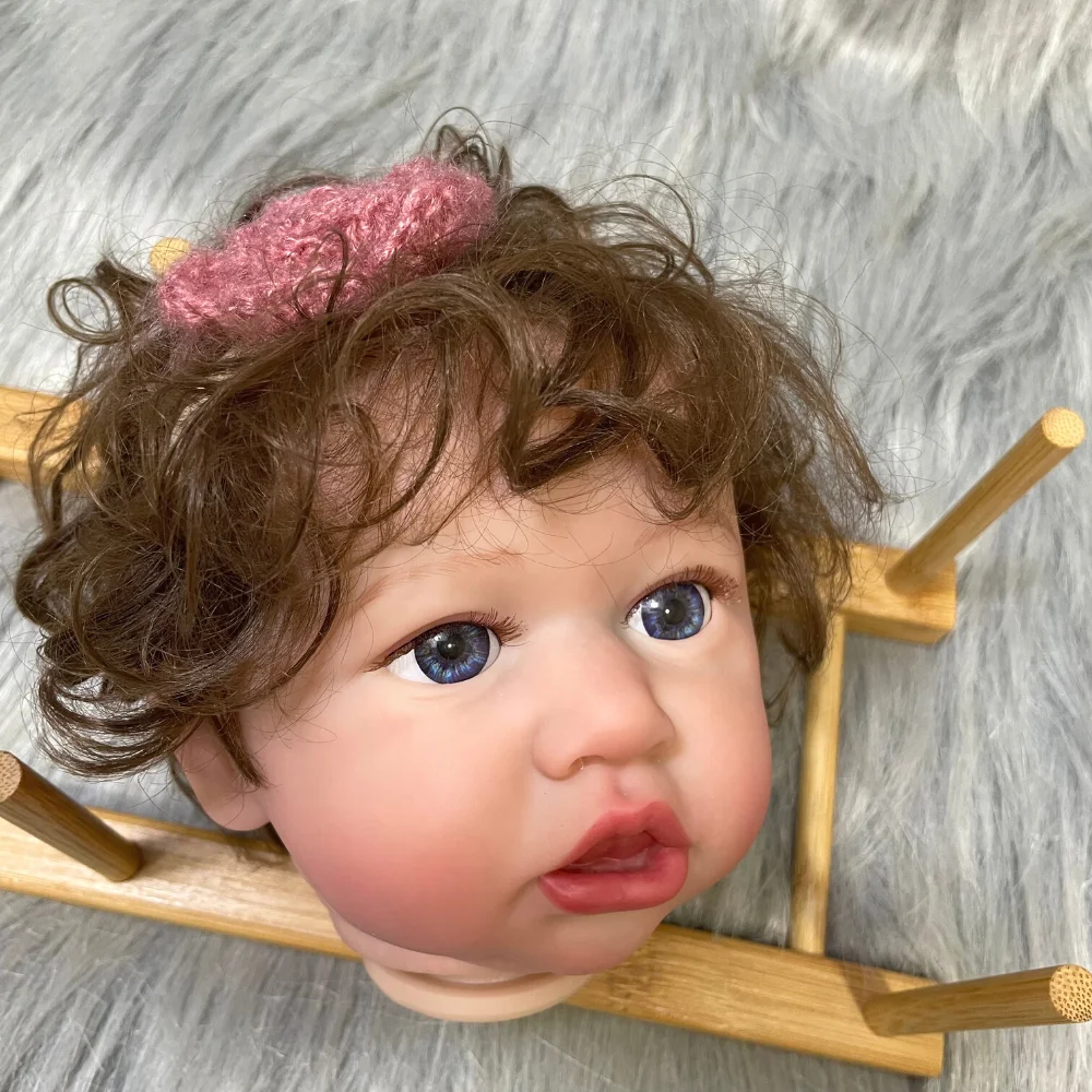 22Inch 2025 Already Painted Reborn Doll Kit Saskia Hand-rooted Hair With Cloth Body and Blue Eyes Unassembled DIY new Doll Parts Toy