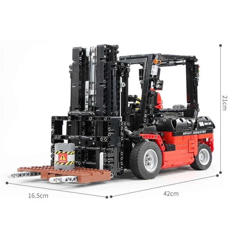 Mould King Motor Power Forklift Mk II Buildling Blocks Compatible MOC-3681 Gabelstapler High-Tech Bricks Toys For Children Gifts