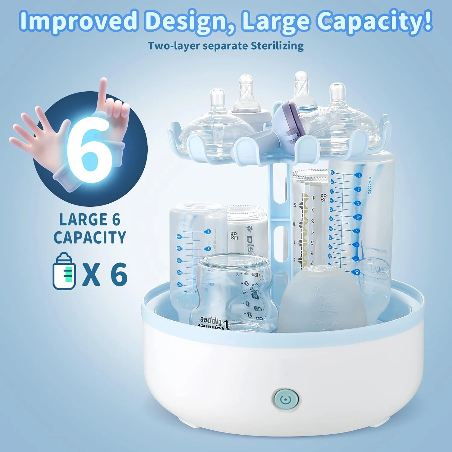 Baby Feeding Bottle Sterilizer Electric Steam Sterilizer with Automatic Power Off Control Bpa Free Esterilizador De Biberones
