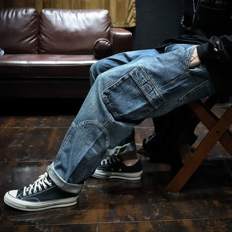Extra Long Summer and Autumn Jeans Tall Mens Thin Stretched Plus Size Oversized Slim Fit High Waist Denim Trousers G114
