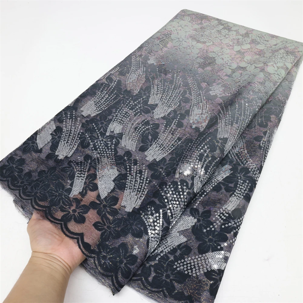 African Lace Fabric 2023 French Veet Lace Fabric Bridal High new Quality Sequins Net Tulle Lace 2025 For Women Dresses