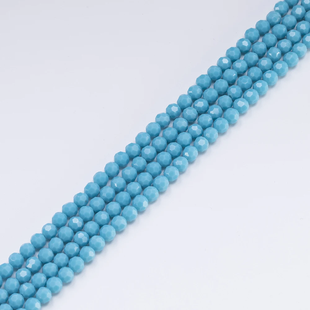 3 4 6 8mm Czech Round Crystal Beads Faceted Obscured Color Glass Bead Loose Spacer Bead for Jewerly Making DIY Bracelet Neclace