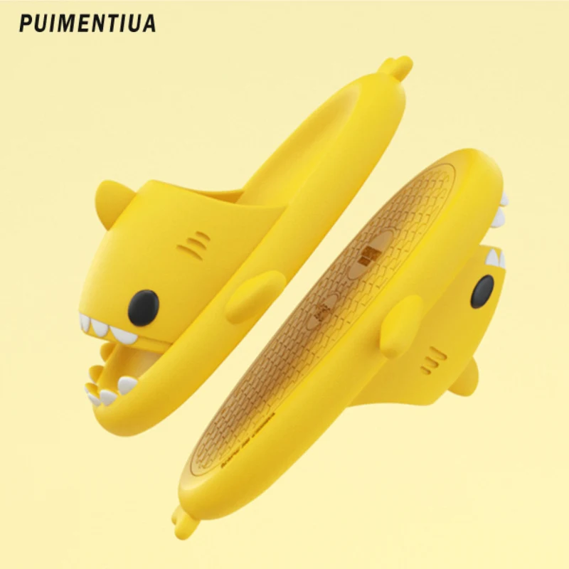 Summer Shark Slippers Women Shark Slides Men Bathroom Flip Flops Adult Kids Home Anti-Skid Flat Shoes Couple Beach Funny Sandals