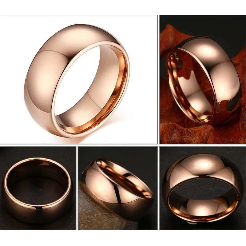 Vnox Classic Men Rings 2025 Real Tungsten Male new Wedding Jewelry Hand polished High Quality