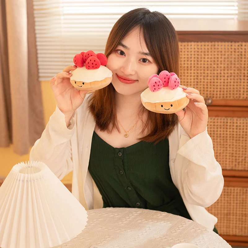 Adorable Strawberry Cake Plush Toy Stuffed Food Dessert Pillow Kawaii Sweet Birthday Party Decor Plushie 2025 new Creative Gift