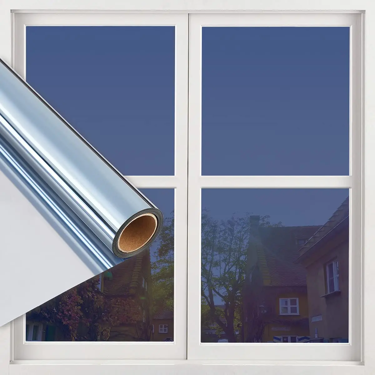 One Way new Mirror Window Privacy Film Daytime Anti UV Sun Blocking Heat 2025 Control Reflective Window Tint for Home Office Living Room