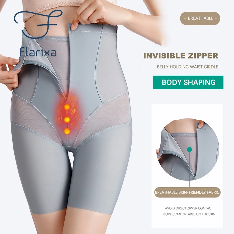 Flarixa M-3XL Waist Trainer High Waist Strong Flat Belly Panties Take 2025 Off Boxer new Panties Plus Size Body Shaper Slimming Underwear