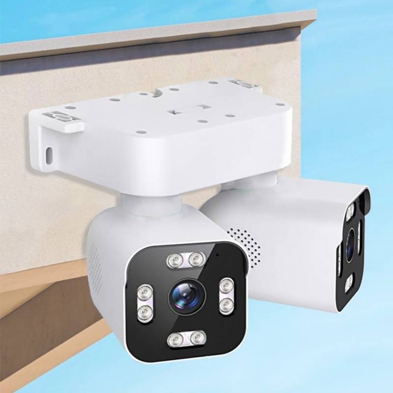 Dual Camera IP Surveillance Camera Double Frame Dual Pan Tilt 360 Degree Rotation Two Way Intercom One Machine for Multiple Purposes
