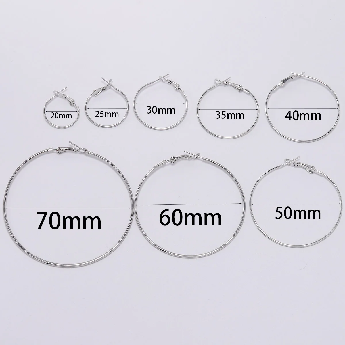 10Pcs/Lot 30 new 40 50 60 70mm Gold Round 2025 Big Hoop Earrings Accessories Exaggerated Hoop Ear For DIY Jewelry Making Finding