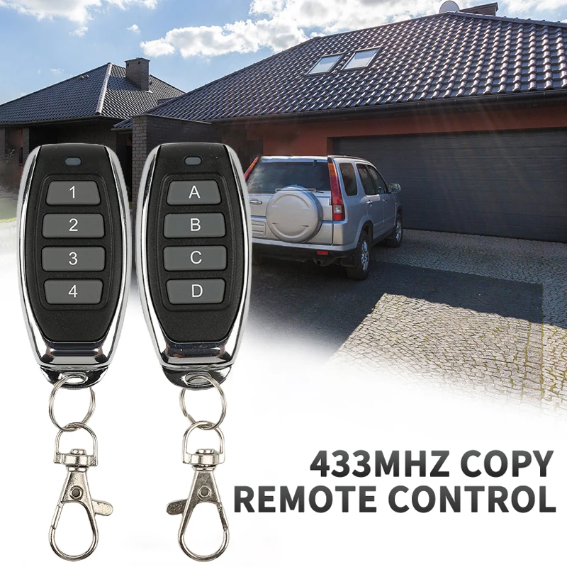 Remote 4 433Mhz Control Buttons Garage Door Opener Remote ddmysmile Control 433Mhz Clone Fixed Learning Code For Car Gate Garage Door Smile