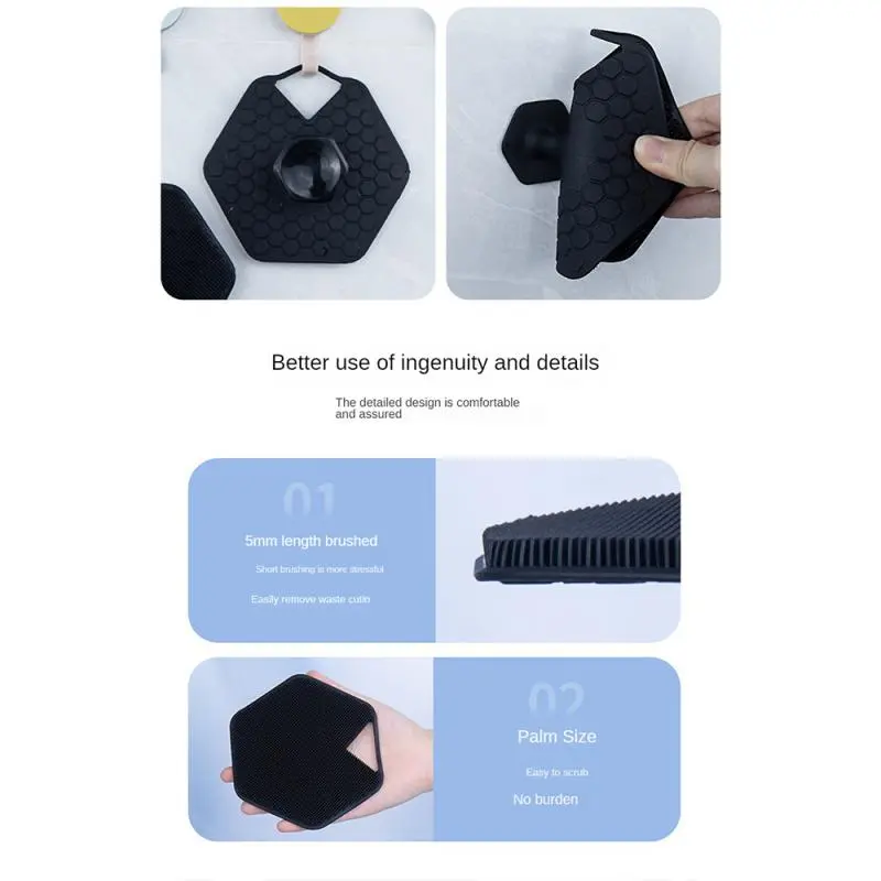 Silicone Massage Brush 1 For All Body Scrubber Scalp Washing Comb Bristles Handheld Bath Tool Hygienic Exfoliating Hair Brush