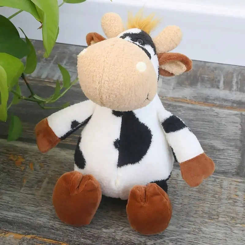 New Cow Stuffed Animal Cow Doll Toy Soft Cattle doll Plush Animals Throw Pillow Cow Design To Relax At Home School Or Amusement