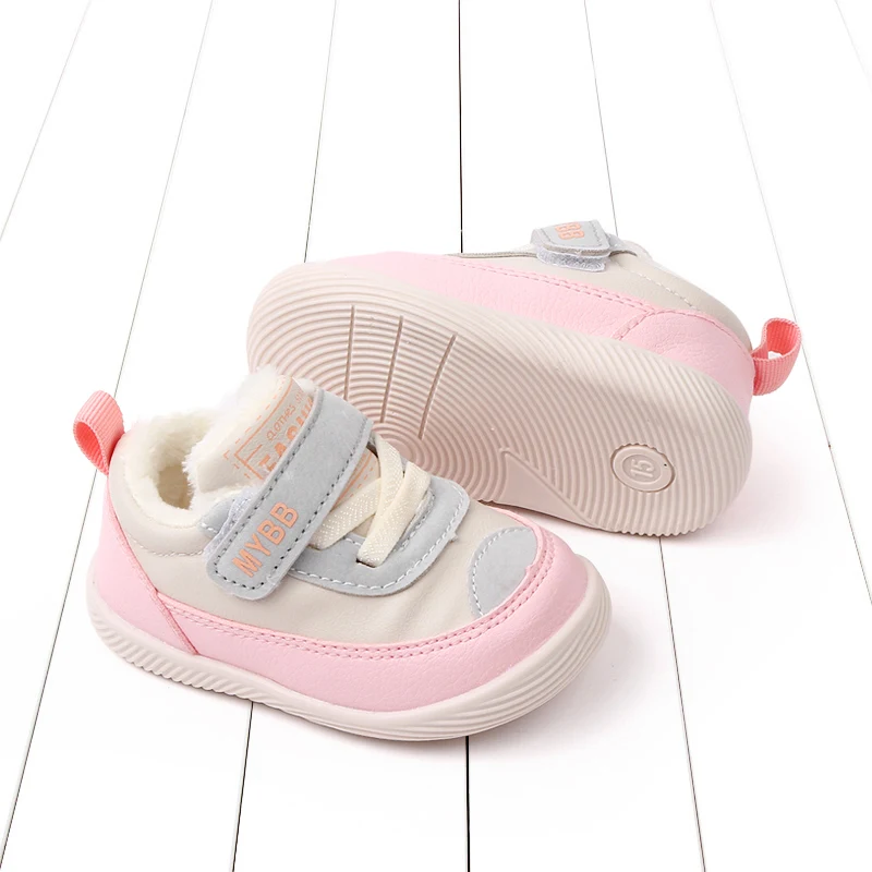 Baby Outdoor Walking Shoes Rubber Sole Soft PU Leather Chirldren Sneaker Infant Shoes Warm Lining Inside New Arrival 2023Fashion