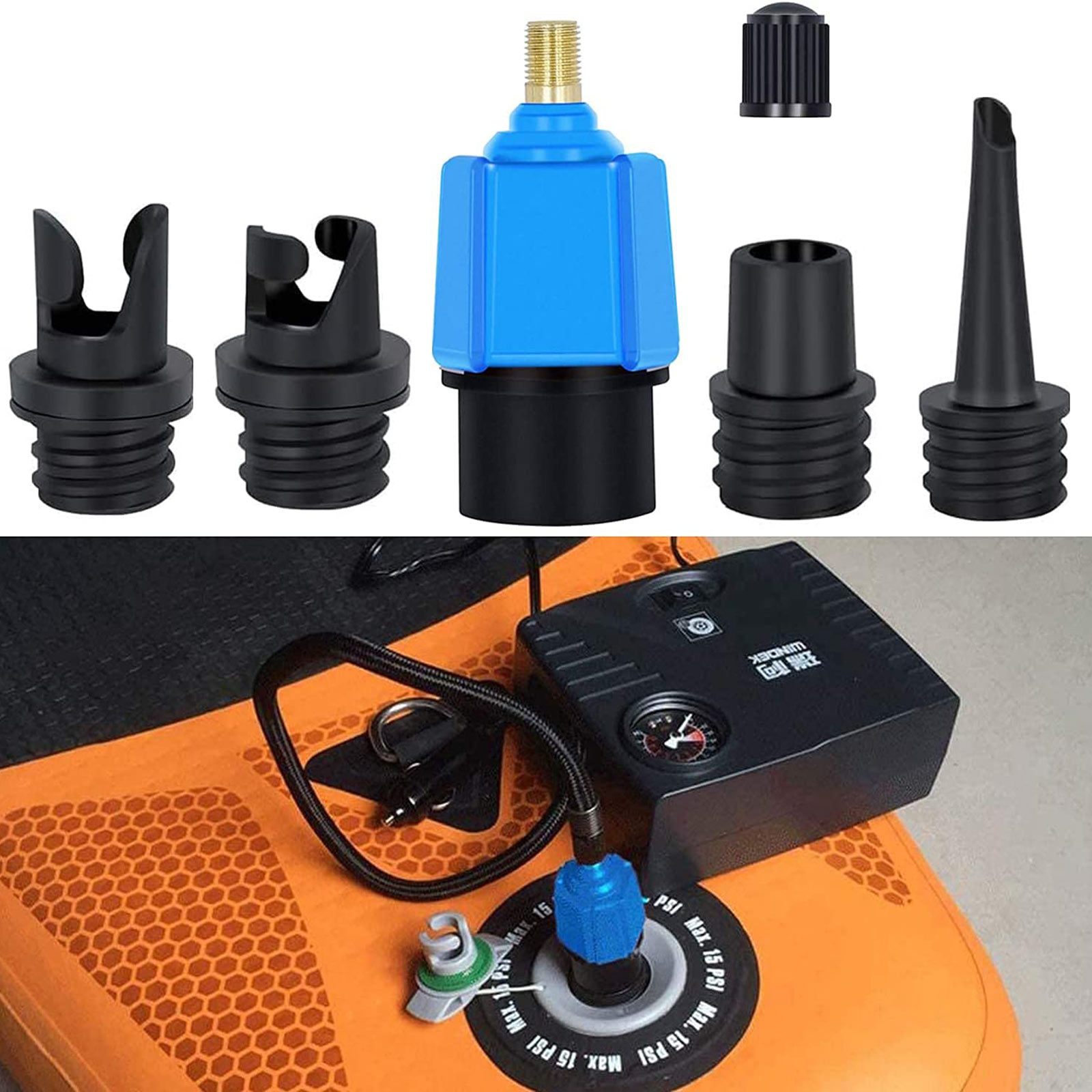 Paddle Board Valve Adapter Durable kayak Surfboard Inflatable Bed Air Valve Pump sealed Compressor Converter boat accessories