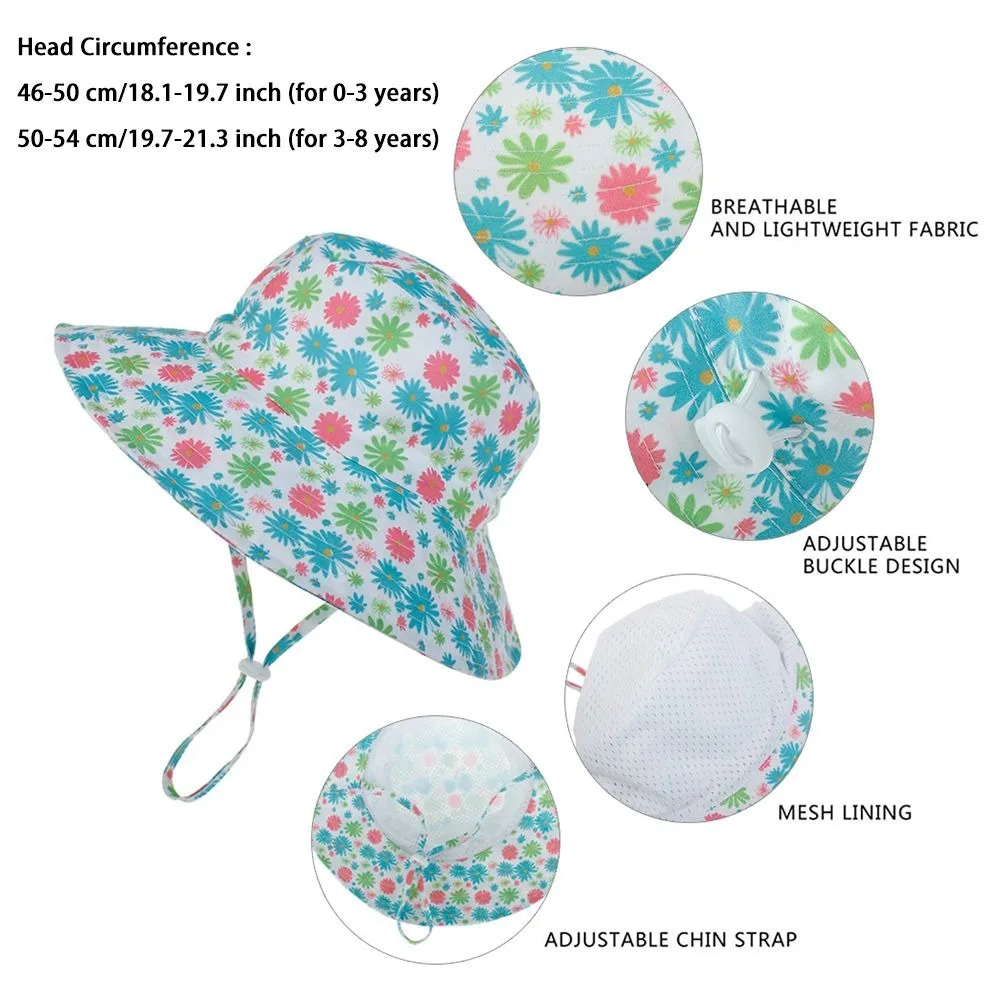 Summer Baby Sun Hat for Girls Boys Outdoor Beach Hat Kids Bucket Cap 0-8 Years