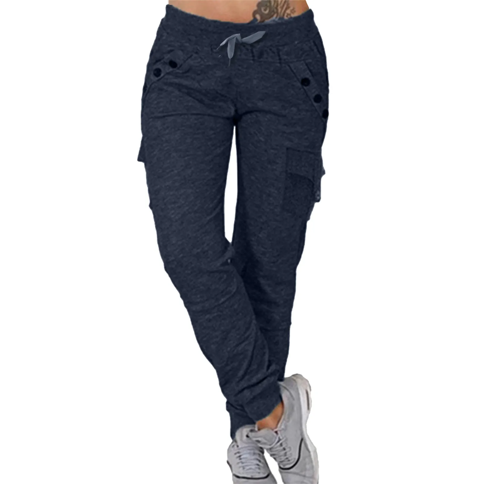 2023 New Solid Color new Jogging Sweatpants Women's Drawstring Elastic Waist Sports Pants Streetwear 2025 Female Casual Long Trousers