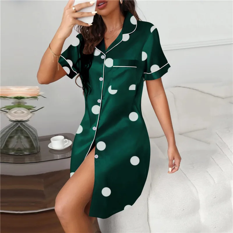 Womens Silk Satin Pamas Set Women new Shirt Skirt Sleepwear 2025 Pijama Women's Loungewear Pamas Suit Female Sleepwear