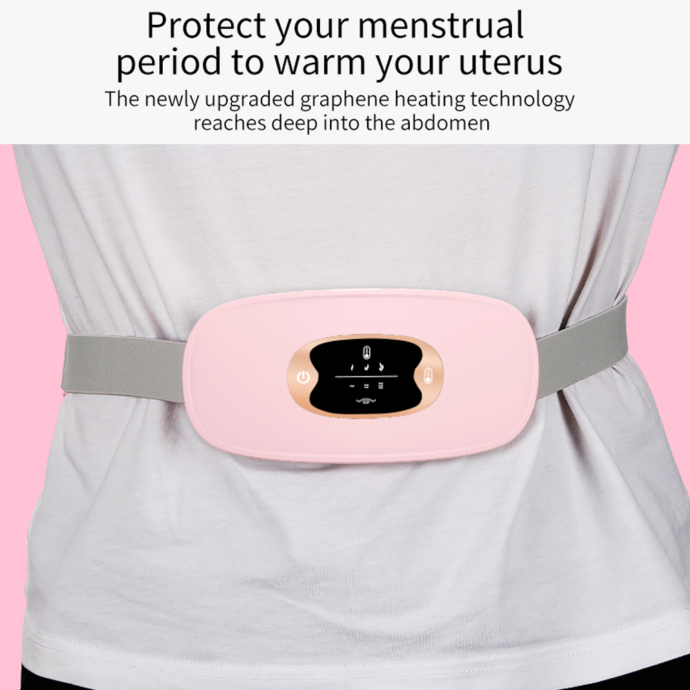 Electric Period Cramp Massager Vibrator Heating Belt for Menstrual Relief Pain Waist Stomach Warming Women Gift Health Care