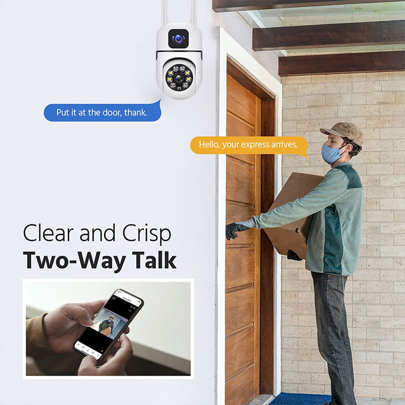 Dual Camera Security Cameras Ball Machine 4MP High Definition Night Vision Dual Screen Safety Protection Monitoring IP Camera