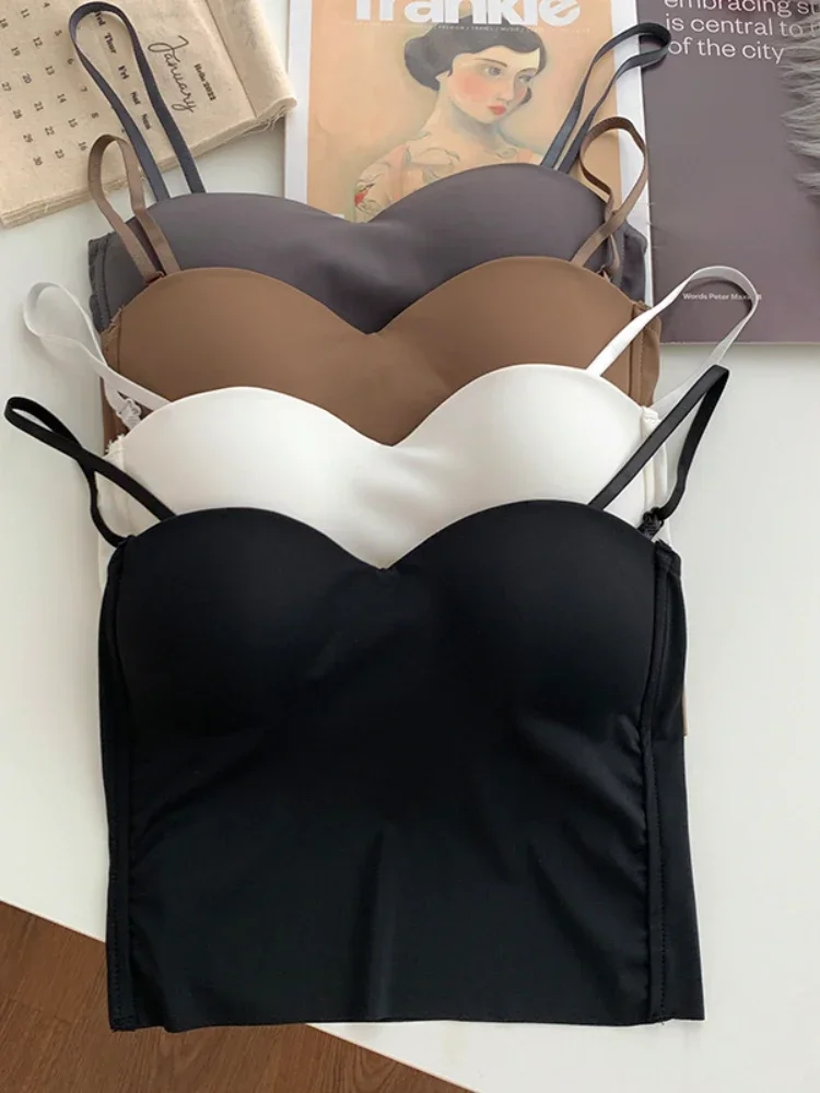 New Women Short Tank Vest Ladies Cami Slim new Fit Skin-friendly Base Underwear 2025 Camisole Crop Tops Bottoming Breast Wrapping