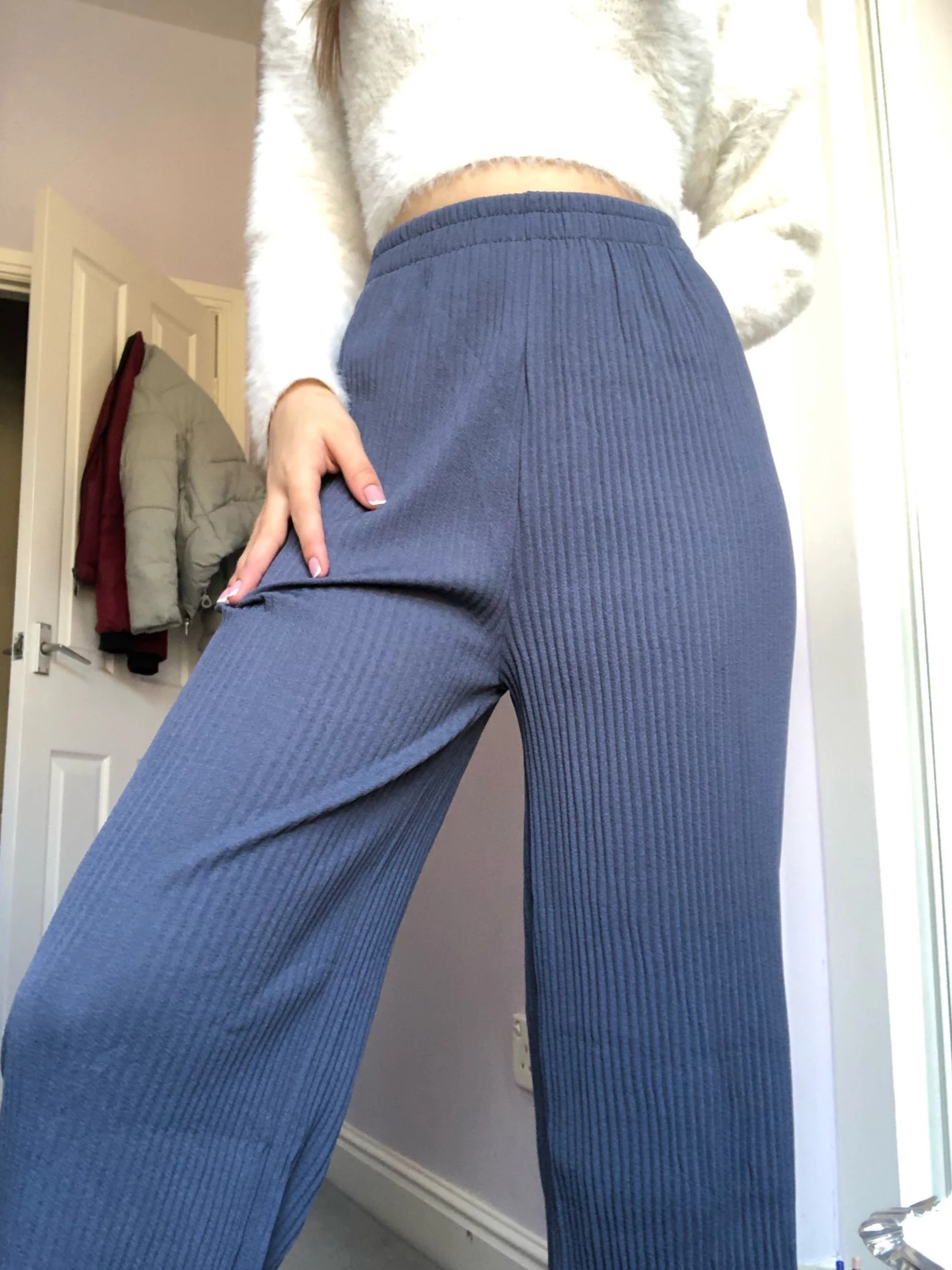 Black Wide Trousers for new Women Summer High Waist 2025 Knitted Pants Green Straight Ankle-length Women's Joggers Baggy Pants Sweatpant