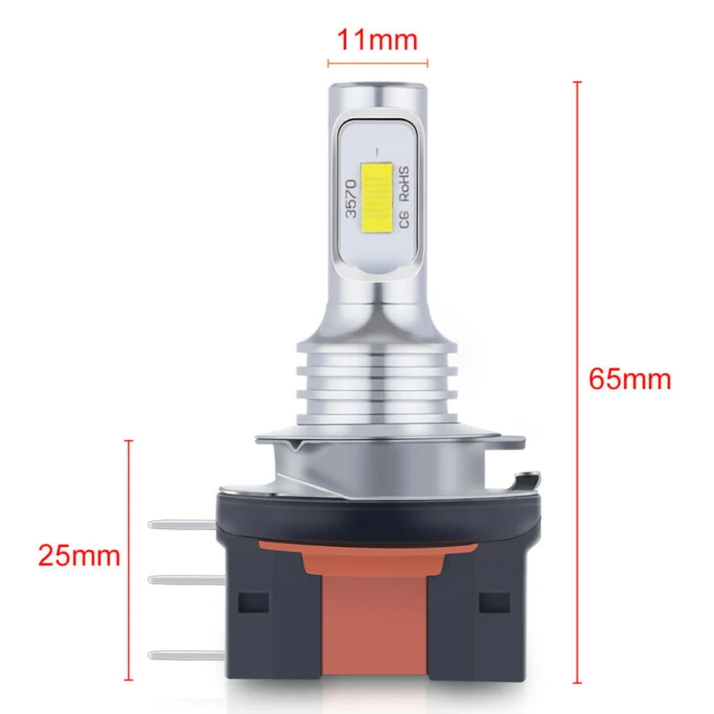 2Pcs H15 H11B H8B H9B LED Lights 20000LM 80W High Beam Car Daytime Running Lamp For Audi Mercedes Benz BMW Volkswagen Golf