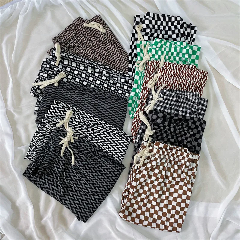 Plaid Pants new Women Spring Summer Loose 2025 Cool Trousers