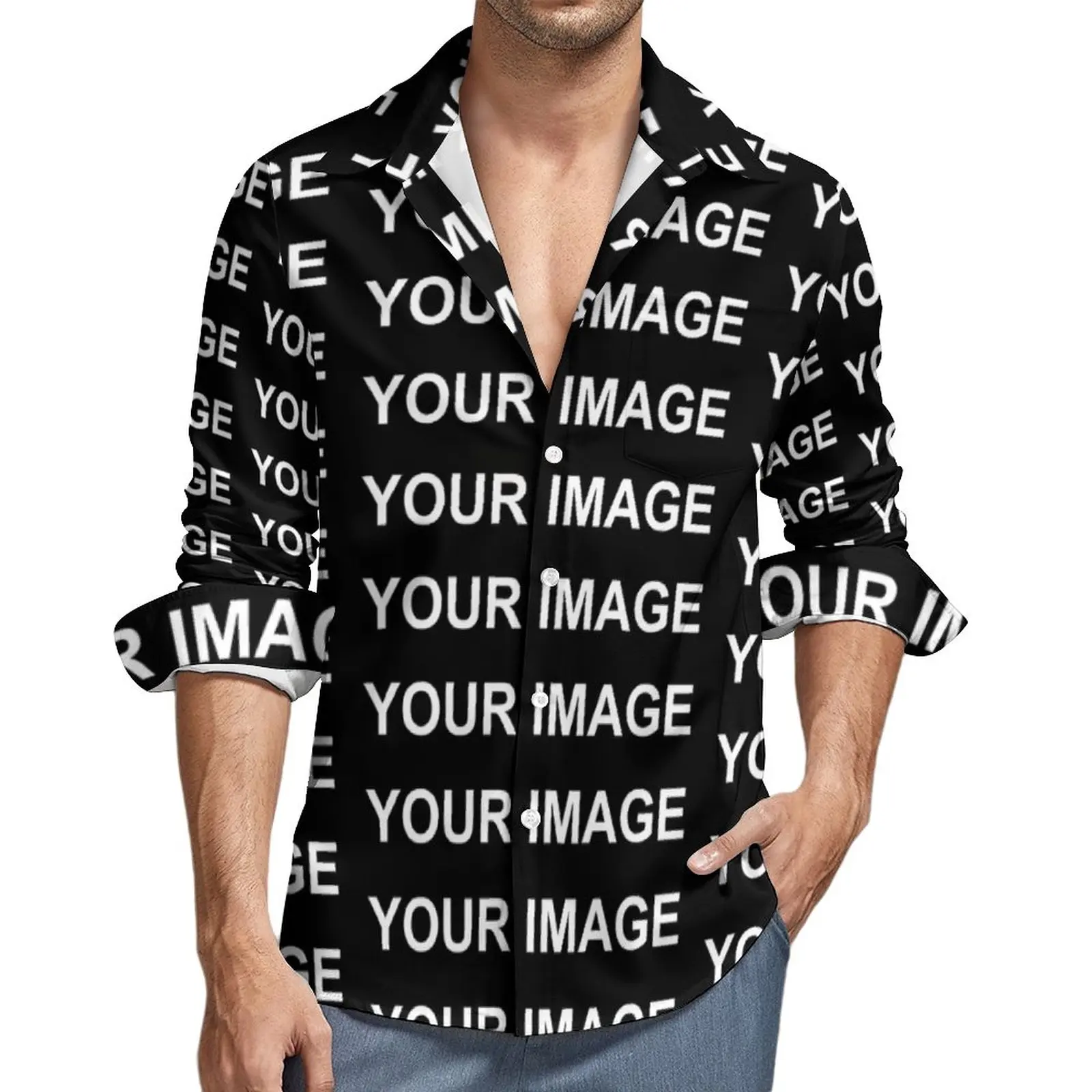 Your Image Customized Shirt new Men Custom Made Design Casual 2025 Shirts Autumn Stylish Graphic Blouses Long Sleeve Retro Oversize Tops