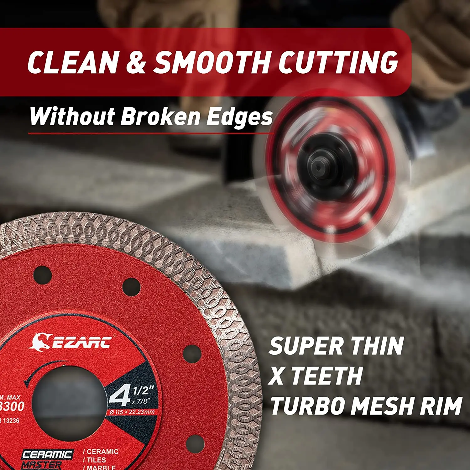 EZARC 2Pcs 115mm new & 125mm Super Thin Dia Saw Blades Dia Tile Blade for Cutting 2025 Porcelain Ceramic Granite Marble Tile