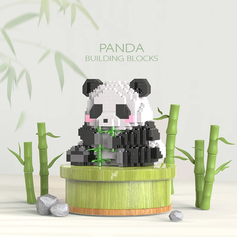 Creative Diy Animal Assemable Building Blocks Cute Panda Mini Diamond Blocks Model Birthday Gift Children's Day Toy