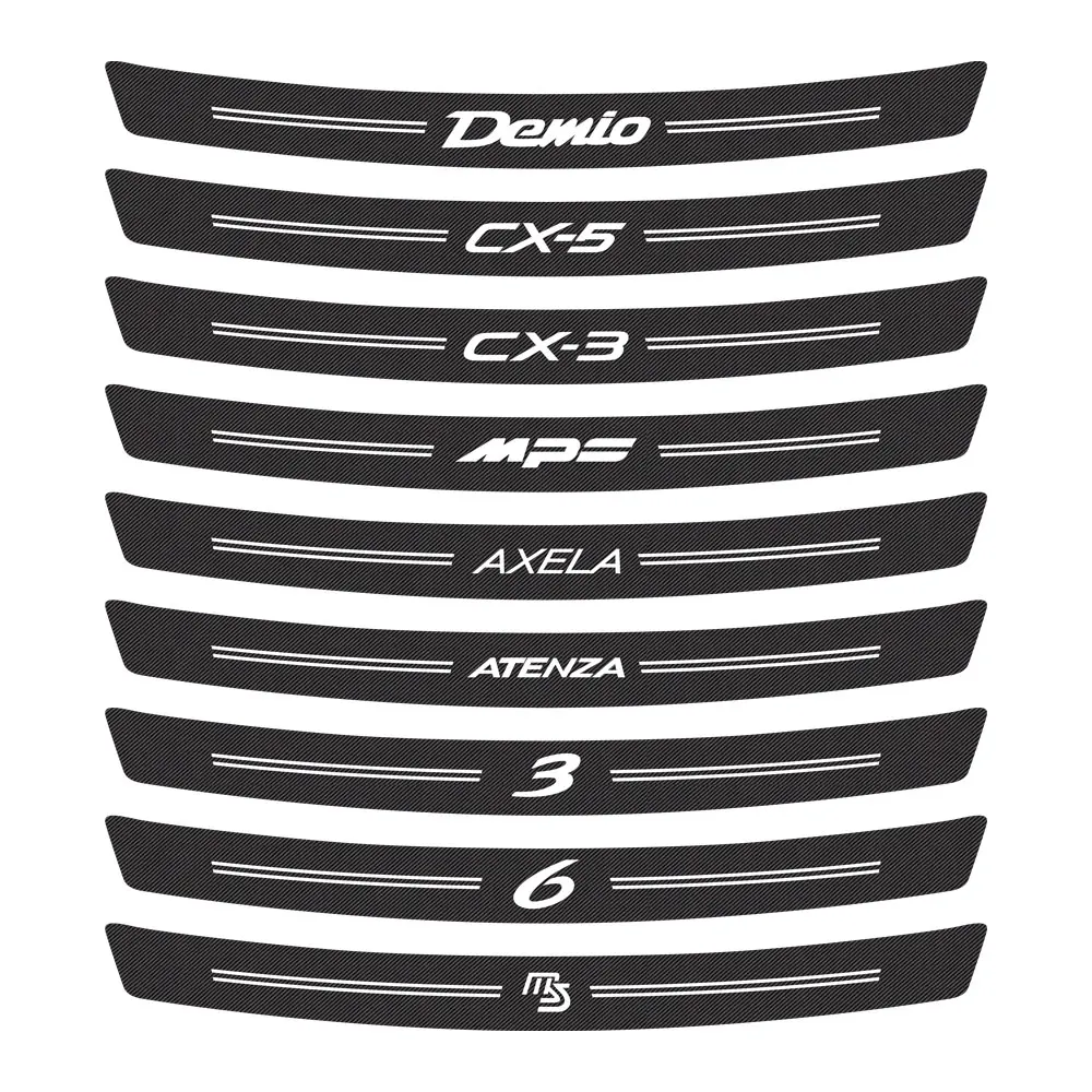 For Mazda Demio CX-5 CX-3 3 6 Axela Atenza MS MPS Car Rear Bumper Guard Plate Decals Auto Trunk Decor Stickers DIY Accessories