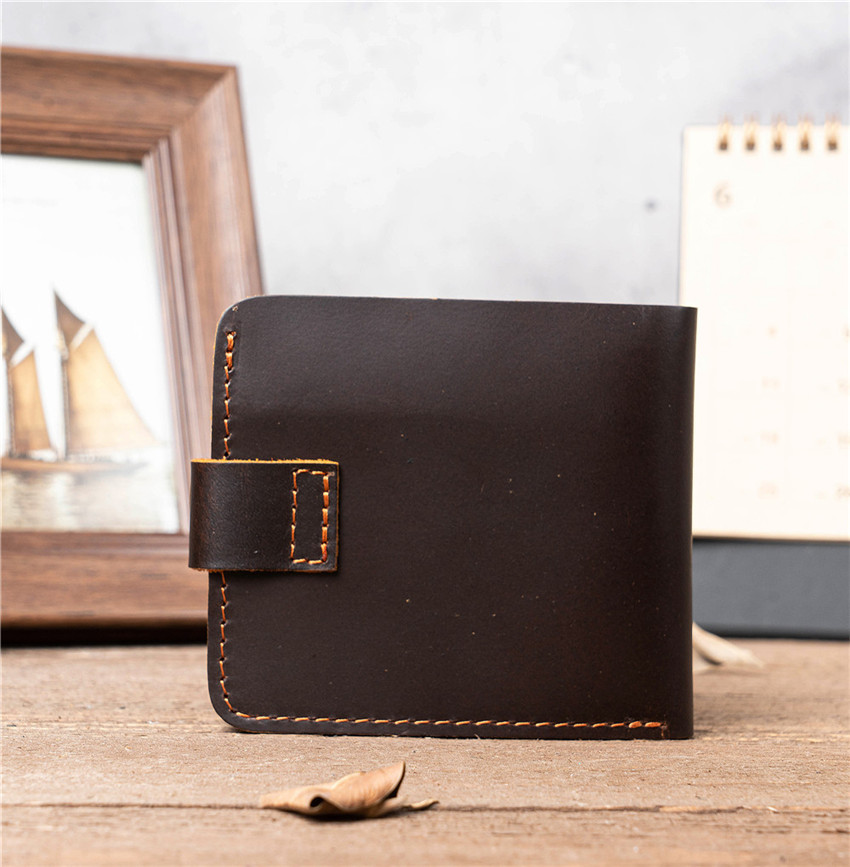 Men's Wallet 100% Genuine Leather Men Purse Holder Business Anti-Theft Credit Card Short Wallet Male Slim Coin Purse Money Bag