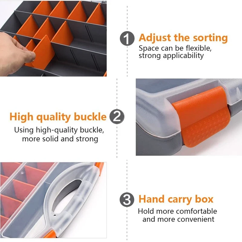 Plastic Tool Box Organizer Parts ToolBox Screw Storage Box Component Tool Organizer Box Hardware Storage Tool Organizer Suitcase