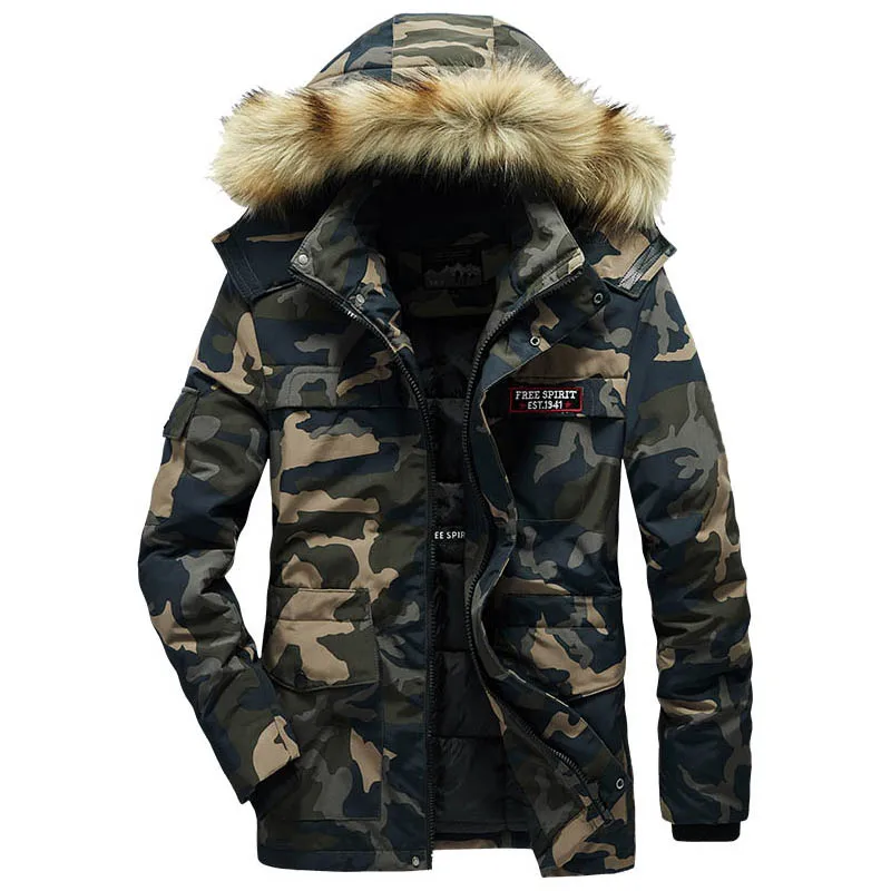 Men Winter New Outdoor new Ski Jacket Snow Warm Camouflage Parkas Coat Men Outwear Casual Hooded Waterproof Thick Fleece 2025 Parkas Men